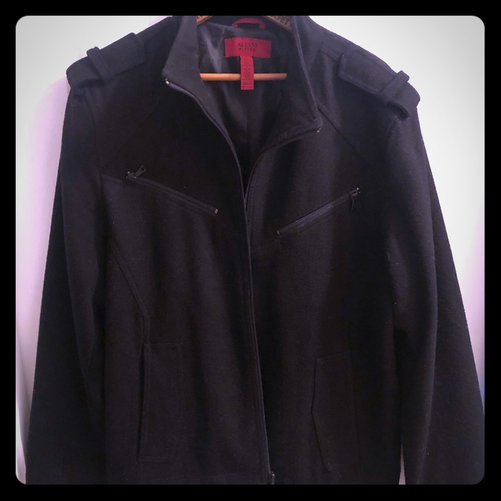 Men’s wool jacket. Very nice. Size large. Black